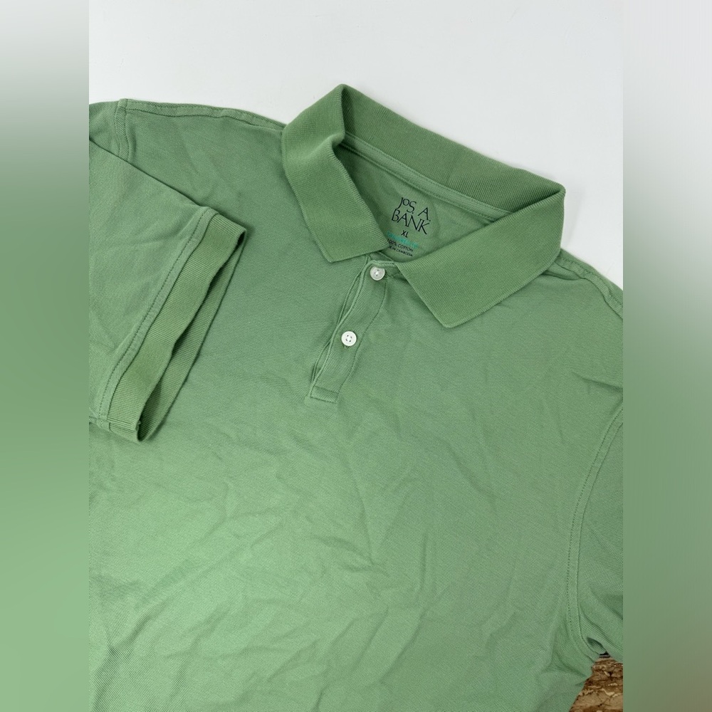 Jos. A. Bank Men's X-Large Green Short Sleeve Polo Shirt Tailored Fit Used GHV6